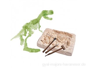 Simba 104342403 Gloe in The Dark T-Rex Ausgrabungsset/Skelett zum Ausgraben und Zusammenstecken/Werkzeuge inklusive