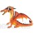Bullyland 75598 - Spielfigur Drache mit 2 Köpfen orange ca. 13 cm groß liebevoll handbemalte Figur PVC-frei tolles Geschenk für Jungen und Mädchen zum fantasievollen Spielen