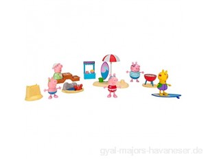 Peppa Wutz PEP0761 Strandtag mit Familie Wutz Deluxe Spielset mit 5 Figuren und Zubehör für Kinder ab 2 Jahren