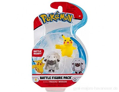 Pokémon Battle Figuren 2-Pack | Pikachu & Wolly 5-cm-Figuren | Offiziell von Pokemon Lizenziert