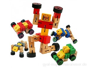 Toys of Wood Oxford TOWO Transfigure Spielzeug aus Holz - Verwandlung der Roboterfigur in Fahrzeuge und Tier Figuren Spielzeug - Reise Spielzeug - Spielzeug für 3 Jahre altes - Blau