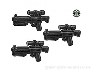 3X F11-D Blaster Karabiner - Custom Waffen für Lego Star Wars Figuren -schwarz-