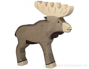 cama24com Elch Holzfigur Holzspielzeug von Holztiger mit Palandi® Sticker
