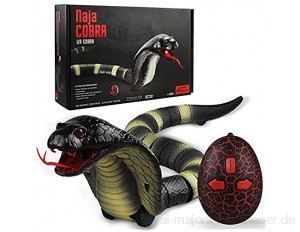 UELEGANS Kobra Schlange mit Fernbedienung Streich Spielzeug schnelle Bewegung einziehbarer Zunge und schwingenden Schwanz Weiß