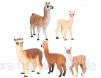 VOSAREA 5 Stück Plastik Alpaka Spielzeug Safari Tier Actionfiguren Lama Figuren Modell Nutztier Spielen Spielzeug für Kinder Kinder