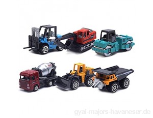 Baufahrzeuge 6 Stück Bagger Modellautos Set Kindergeschenke Classic Educational Assemble Toys 1/64 Diecast Alloy Engineering Vehicle