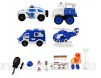 Kisangel 1 Set Auseinander Nehmen Spielzeug DIY Engineering Gebäude Spielzeug Reibung Powered Auto Dump LKW Bagger Fahrzeuge Spielzeug für Kinder Blau