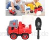 Zerlegen LKW Spielzeug DIY Montage Hub LKW Spielzeug Set Bildungsbau Gebäude Fahrzeug Spielzeug für 3 4 5 6 Jahre alte Jungen Kinder Mädchen(rot)
