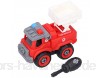 Zerlegen LKW Spielzeug DIY Montage Hub LKW Spielzeug Set Bildungsbau Gebäude Fahrzeug Spielzeug für 3 4 5 6 Jahre alte Jungen Kinder Mädchen(rot)