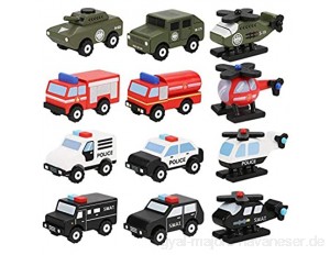 Atyhao Cartoon Spielzeug 12-teiliges hölzernes Baby Kind Cartoon Auto Spielzeug Mini Hubschrauber Spielzeug Frühes Lernen Lernspielzeug Spielzeug Set für Kleinkinder Mädchen und Jungen(#3)