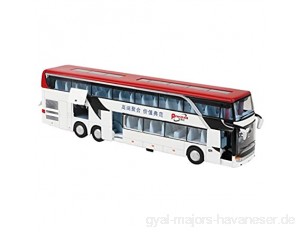 Focket Alloy Bus Toy Spiel Set Spielzeug Auto Modell Spielzeug Mini Bus Spielzeug elektrische 1:50 Bus Spielzeug Geschenk für Mädchen für Jungen(White Red)