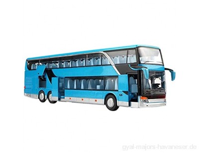 Naturra 1:32 Hohe Simulation Doppel Besichtigung Bus Modell Spielzeug Kinder Geburtstags Geschenke Autos Legierung Blinkenden Sound Fahrzeug Spielzeug für Kinder Blau