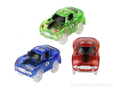 Nuheby Auto Spielzeug LED Blinklichtern für Autorennbahn 1 Spielzeugauto für Kinder über 3 Jahre (Zufällige Farben)