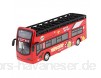 perfeclan 1:32 Legierung Doppeldecker Sound & Light City Tour Bus Auto Zurückziehen Kinderspielzeug - Rot
