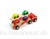 Unbekannt Auto-Transporter mit 4 Auto´s in 4 Farben aus Holz / Maße: 31 5 x 8 x 15 2 cm / für Kinder ab 2 Jahren geeignet