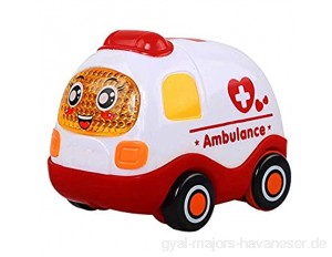 Vektenxi  Push and Go Pull Back Fahrzeuge Reibungsgetriebene Autos Inertial Car Toys für Kleinkinder Krankenwagen Langlebig und nützlich