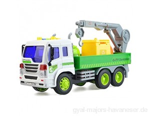 Ba30DEllylelly Großer 1/16 Müllwagenbehälter LKW Leichter und Solider Müll Recycling Spielzeug Müllwagen Simulation Trägheit Müllwagen