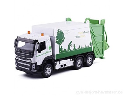 Baufahrzeug Hohe Simulation 1:32 Alloy Green Think Clean Müllwagen Volvo Truck Originalverpackung Geschenkbox
