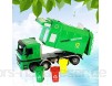 NUOBESTY Müllwagen Spielzeug Elektroschrott Management Recycling LKW Spielzeug Grüner Müllwagen mit 3 Stück Mülleimer für Kinder Kleinkinder (Grün)