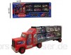 Royal Collection Transporter Truck Carry Case für Cars Playset Carrier inklusive 6 verschiedenen Fahrzeugen Toy Transport Truck Car Transporter Truck mit Griff