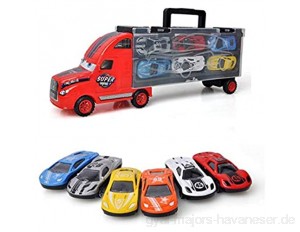 siyushop Auto Transporter Spielzeug Für Jungen Spielzeugwagen Mit 6 Autos Transportträgerwagenspielzeug Autotransporter Mit 6 Bunten Mini-Metallautos Für Jungen Und Mädchen