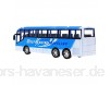 Spielfahrzeuge 3er Spielzeug Busse Set Stadtbusse Blau Rot und Gelb Bus für Kinder