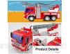 WZRY Spielzeugautos Feuerwehrauto-Spielzeug mit Lichtern und Geräuschen der Wasserpumpe Feuerwehrauto-Feuerwehrauto-Feuerwehrauto im Maßstab 1:12 mit ausziehbarer Leiter für Kleinkinder A