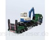 ZhaoXH Alloy Transporter Modell Tieflader mit Bagger Graben Auflieger Mini Baufahrzeuge Spielzeug for Jungen 3-6 Jahre altes Baby - Grün