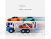 ZhaoXH Engineering Fahrzeugkombination Double-Layer-Autotransporter Kinderspielzeugauto Trailer und DREI Mini-Cars mit Zwei Arbeits Rampen Großer Eingestellt