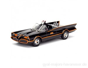 Jada Toys 253212000 Batman 1966 Classic Batmobil Spielzeugauto Modellauto Die-cast zu öffnende Türen Maßstab 1:32 schwarz