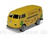 Majorette 212052016Q05 Vintage Deluxe VW T1 Foodtruck Bully Spielzeugauto Freilauf Exklusives Auto Design Gummireifen Sammelbox 7 5 cm gelb/rot für Kinder ab 3 Jahren