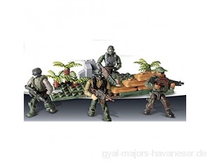 Brigamo 4 Stück Actionfiguren Soldaten Figuren inkl. Waffen 8 cm Spielzeug Minifiguren mit Bausteine Grundplatte