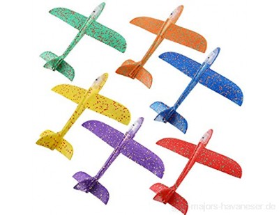 BESPORTBLE 6Pcs Leuchten Segelflugzeug Flugzeug im Freien Werfen Fliegenden Segelflugzeug Flugzeug Spielzeug Kinder Kinder Flugzeug Modell Spielzeug