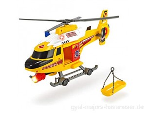Dickie Toys Air Patrol Rettungshelikopter Spielzeughelikopter mit batteriebetriebenen Propeller und Seilwinde Helikopter Türen zum Öffnen Tragbahre Licht & Sound inkl. Batterien 41 cm