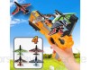 LUKKC Bubble Catapult Flugzeug Spielzeug Schießspiel Spielzeug Für Kinder One-Click-Auswurfmodell-Foam-Flugzeug Mit 4 Stück Glider Airplane-Launcher Spaß Im Freien Sport Spielzeug Geschenke Gelb