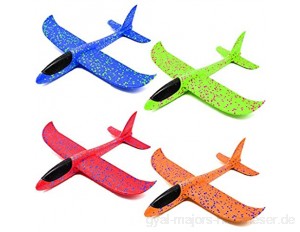 Queta Segelflugzeug Kinder Styroporflieger Flugzeuge Styropor Manuelles Werfen Flugzeug Spielzeug für Kinder Jungen Mädchen Outdoor-Spielzeug 4 Packs (Typ1)