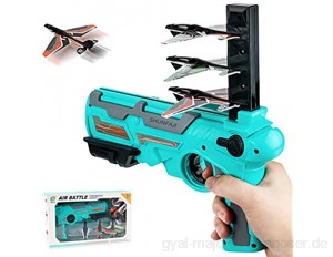Shunfaji Flugzeugspielzeug Set Spielzeug Pistole Flugzeug Schaumkatapult Flugzeugpistole Spielzeug Pistole Für Kinder | Catapult Flugzeug Spielzeug Flugzeug (Blau)