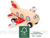 Small Foot 11153 Rückziehflitzer Flugzeug Rot aus FSC 100%-zertifiziertem Holz Spielzeug Mehrfarbig