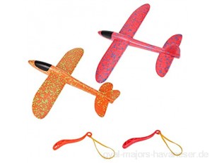 Tomaibaby 2 Stück Flugzeug-Spielzeug Schaumstoff Flugzeug Flugzeug-Spielzeug mit Schleudern für Mädchen Jungen Kinder Sportspielzeug im Freien (zufällige Farbe)