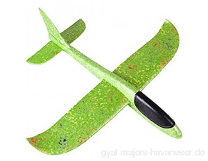 WPQL Foam Plane Glider Flugzeug mit manuellem Wurfflugzeug Modell mit abnehmbarem Flugzeug Outdoor-Spiel für Jungen Mädchen Mädchen (grün)