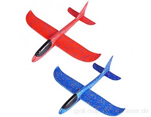 Yzhiwei Katapult Flugzeug Spielzeug Blase Katapult Flugzeug mit 4/8 Pcs Gleiter Flugzeug Launcher Spaß Outdoor-Spielzeug Festival Geburtstag Geschenk für Kinder (Blau + Red)