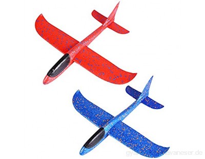 Yzhiwei Katapult Flugzeug Spielzeug Blase Katapult Flugzeug mit 4/8 Pcs Gleiter Flugzeug Launcher Spaß Outdoor-Spielzeug Festival Geburtstag Geschenk für Kinder (Blau + Red)