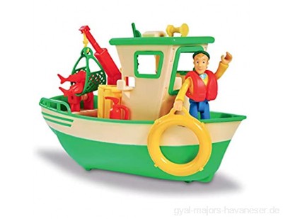 Smoby 109251074002 Sam Le Pompier - Bateau de Pêche Flottant - Grue Mobile + Treuil Mécanique - 1 Figurine Incluse Boot grün