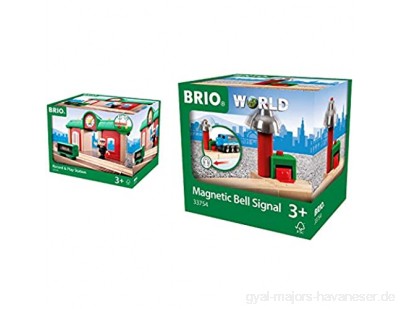 BRIO World 33578 Sprechender Bahnhof – Kleinkinderspielzeug empfohlen ab 3 Jahren & 33754 Magnetisches Glockensignal – Kleinkinderspielzeug empfohlen für Kinder ab 3 Jahren