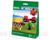 BRIO World 33879 - Spielpäckchen Bauer mit Kuh Spielset Holzeisenbahn