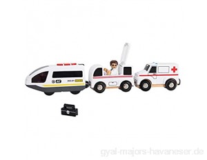 Elektrisches Zug Spielzeug für Kinder Magnetschienen Spielzeug Eisenbahn Lokomotive Zug Feuerwehrauto Polizeiauto kompatibel mit Holzschiene Lernspielzeug für Kinder 3-8 Jahre