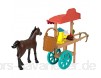 DreamWorks Spirit GXF69 - Spirit – frei und ungezähmt Miradero Festivalstand mit rollenden Rädern Überdachung 12 7 cm großem Pony und passendem Zubehör tolles Geschenk für Kinder ab 3 Jahren