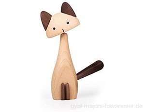 Heshan Nordische hölzerne kreative Katze handgefertigte Charakter niedliche Spielzeuge | mit beweglichen Gelenken | Heimdekoration Desktop-Ornamente Kinderspielzeug Geschenke