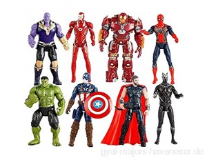 HTDZDX Fting Toy Model Set - Spider-Man/Hulk/Thanos/Captain America/Iron Man/Anti-Hulk // Panther/Raytheon Actionfigur - Jungen-Geburtstags-Geschenk-Spielzeug-Set