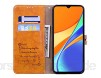 Nadoli Leder Hülle für Xiaomi POCO X3 NFC Retro Ölwachs Premium Pu Leder Magnetverschluß Ständer Klapptasche Kartenfäche Flip Schutzhülle Tasche Brieftasche